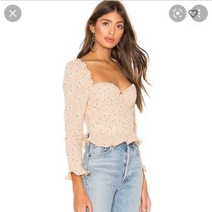 Majorelle Corie top in tan ditsy size xs worn once